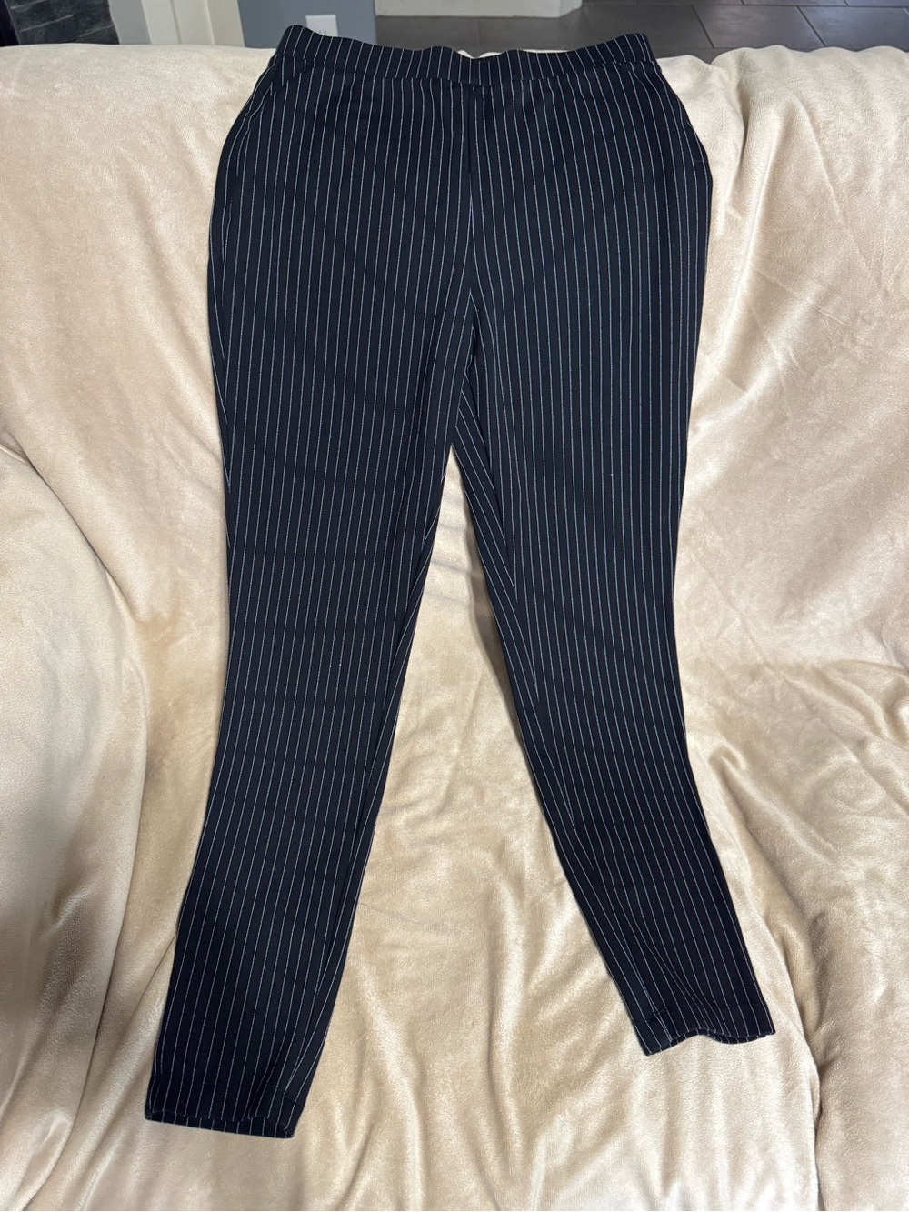 Forever 21 Black Pinstripe Slim Dress Pants